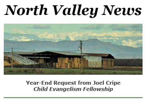 North Valley News CEF year end request from Joel Cripe